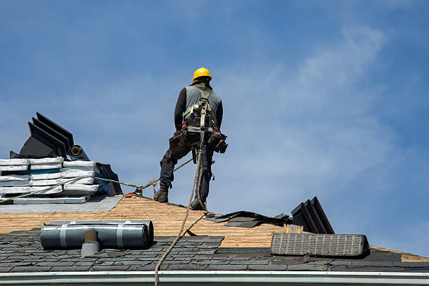Professional Gutter Installation technician working in Red Creek, NY